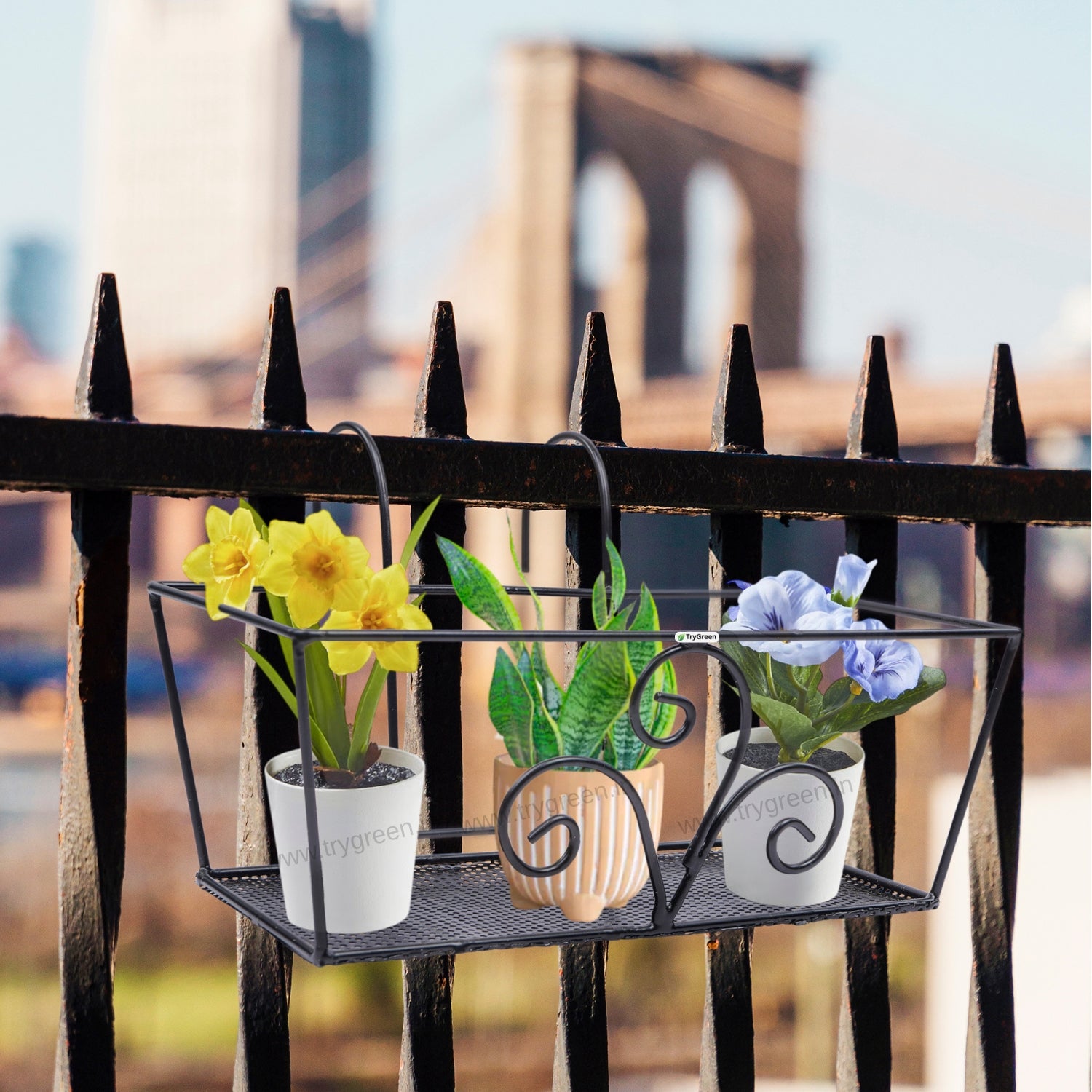 TryGreen – Alra Metal Railing Stand for Balcony & Railing Decor