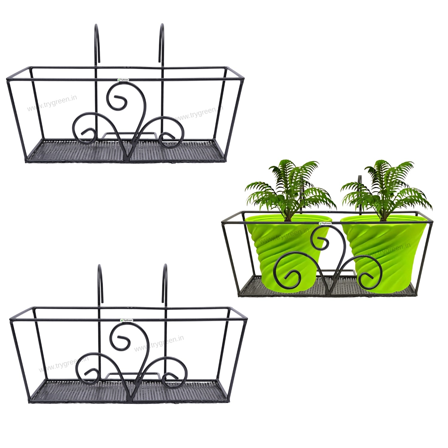 TryGreen – Alra Metal Railing Stand for Balcony & Railing Decor