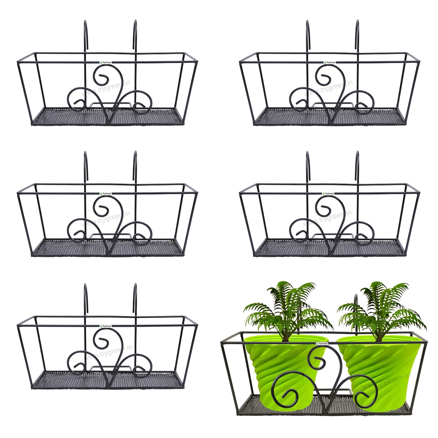 TryGreen – Alra Metal Railing Stand for Balcony & Railing Decor