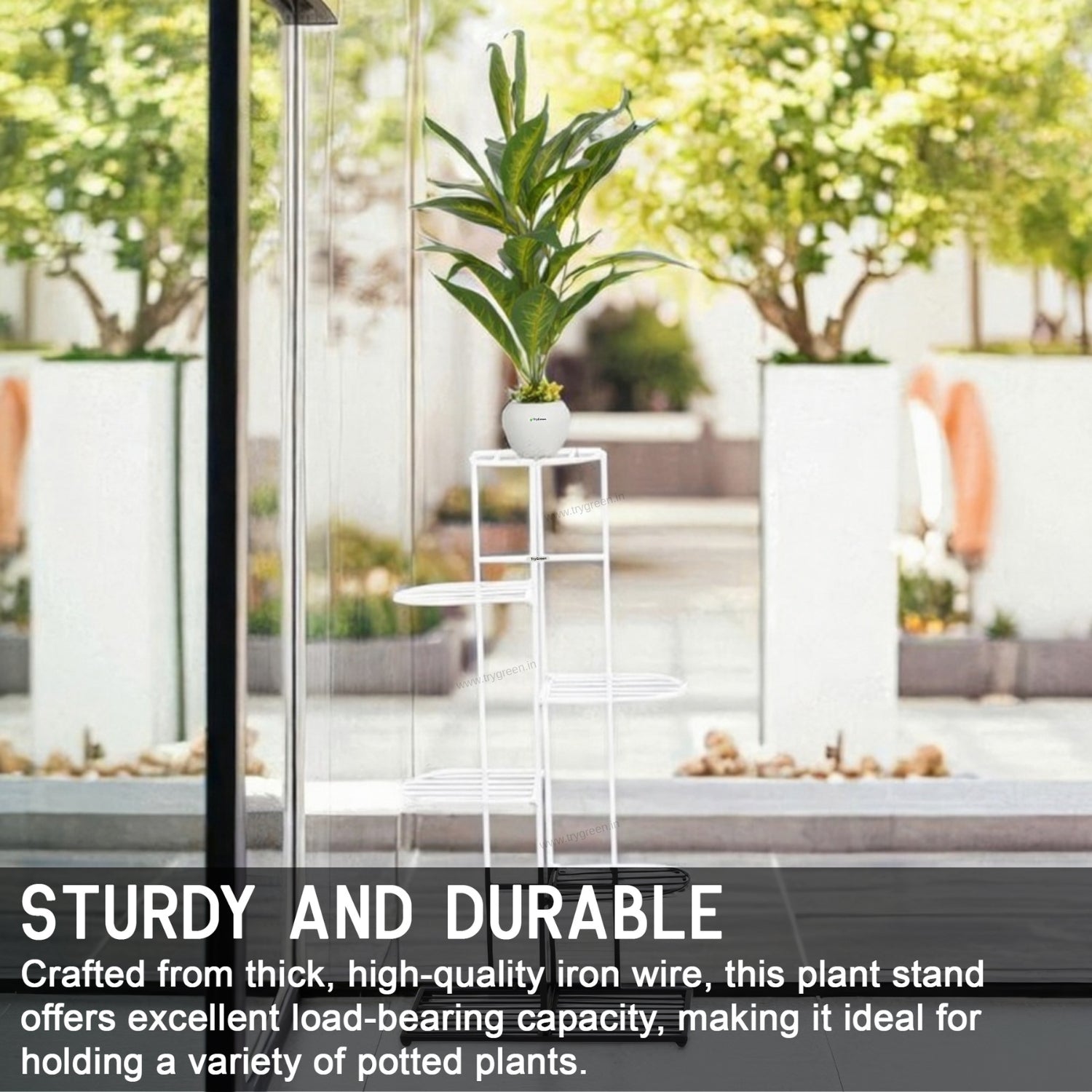 TryGreen Rex 7-Tier Plant Rack Stand (White)