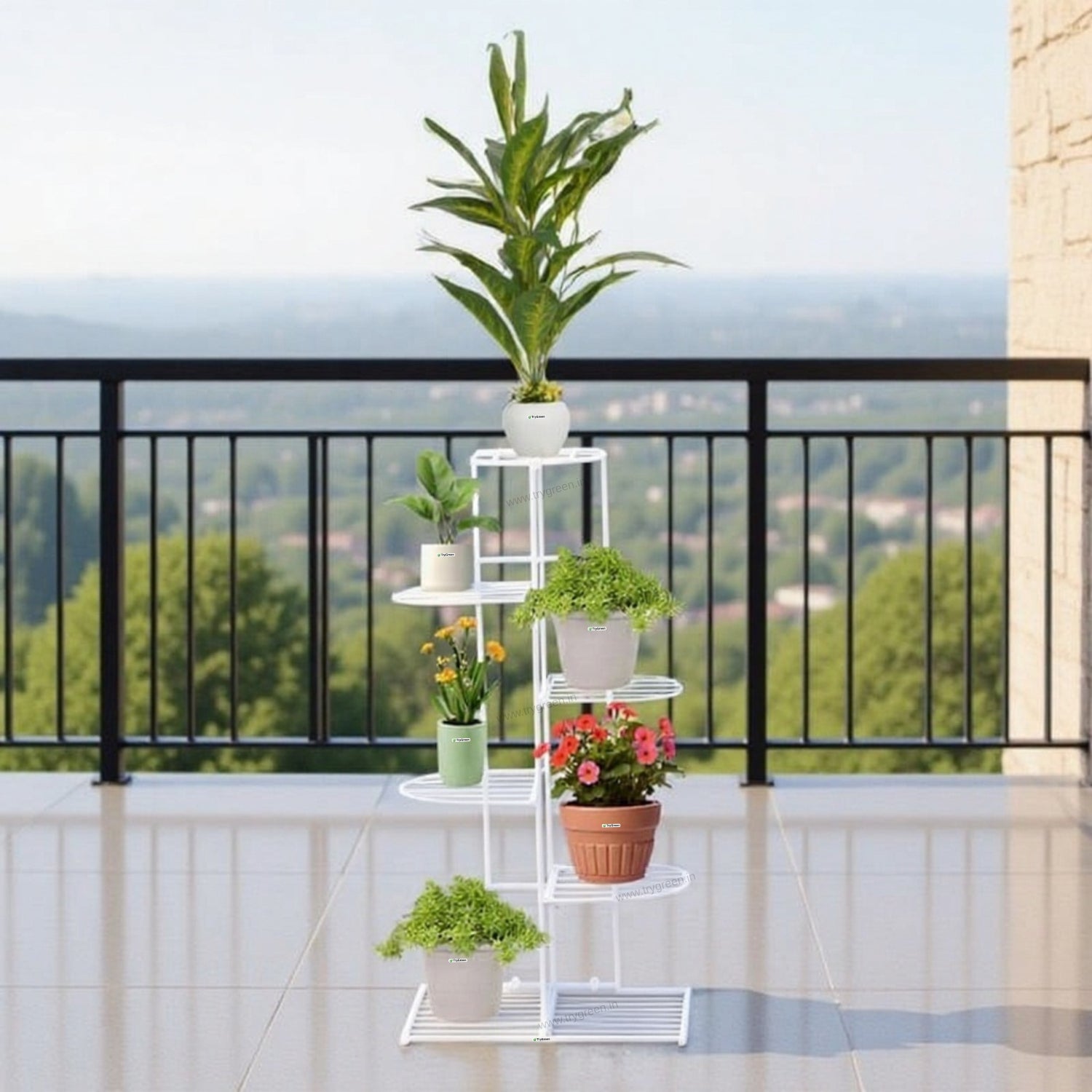 TryGreen Rex 7-Tier Plant Rack Stand (White)