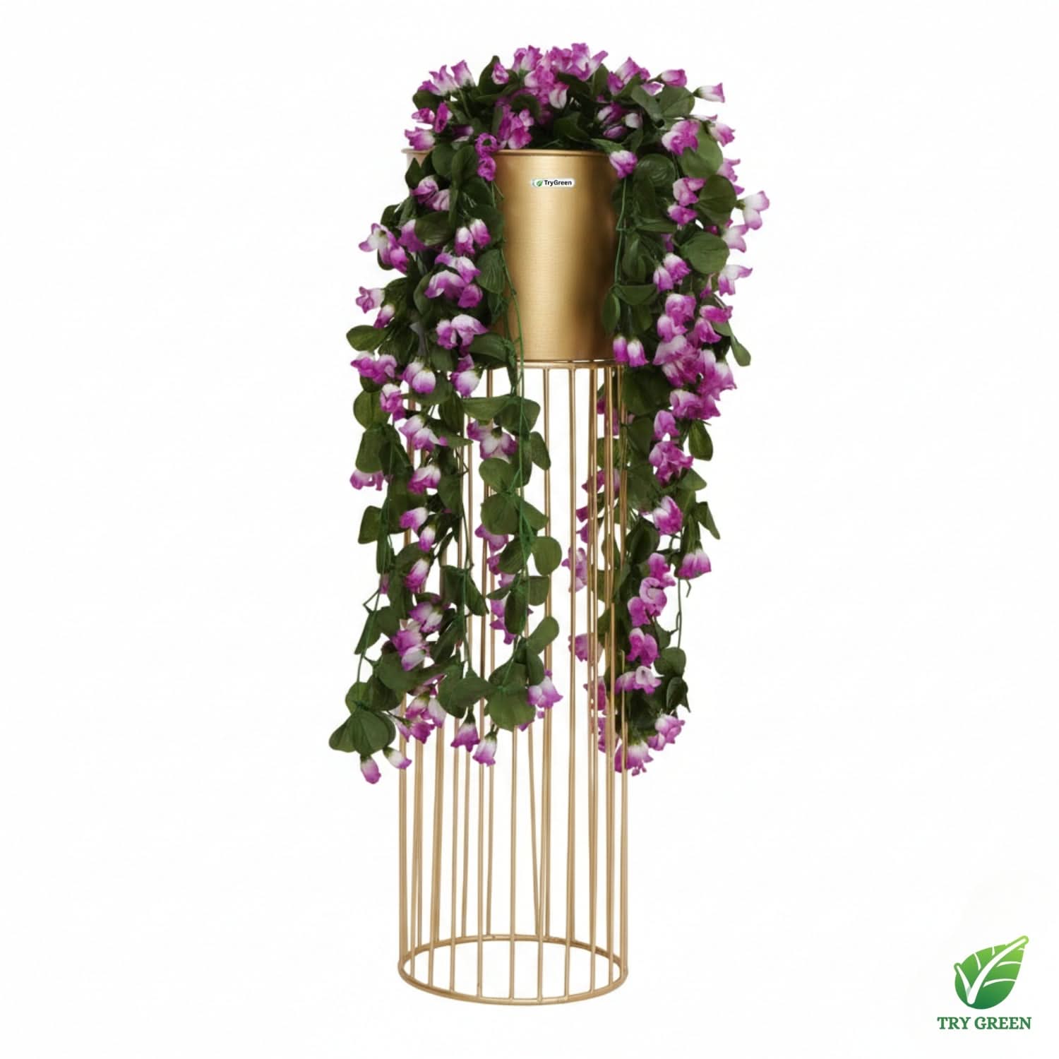 TryGreen- Tumble Stylish Pots with Stands for Elegant Spaces(Gold)