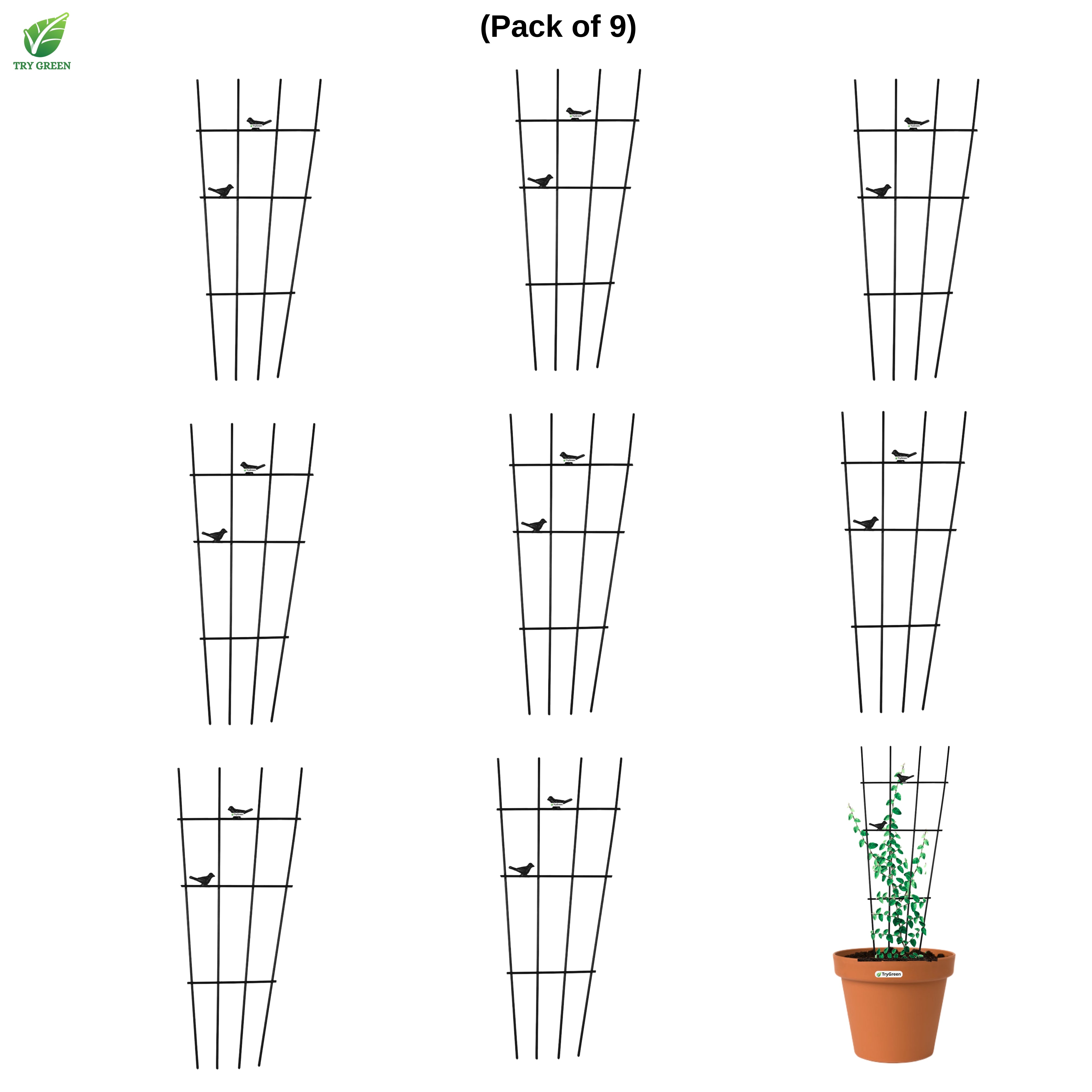TryGreen- Grill Shape Strong Support Stakes for Garden
