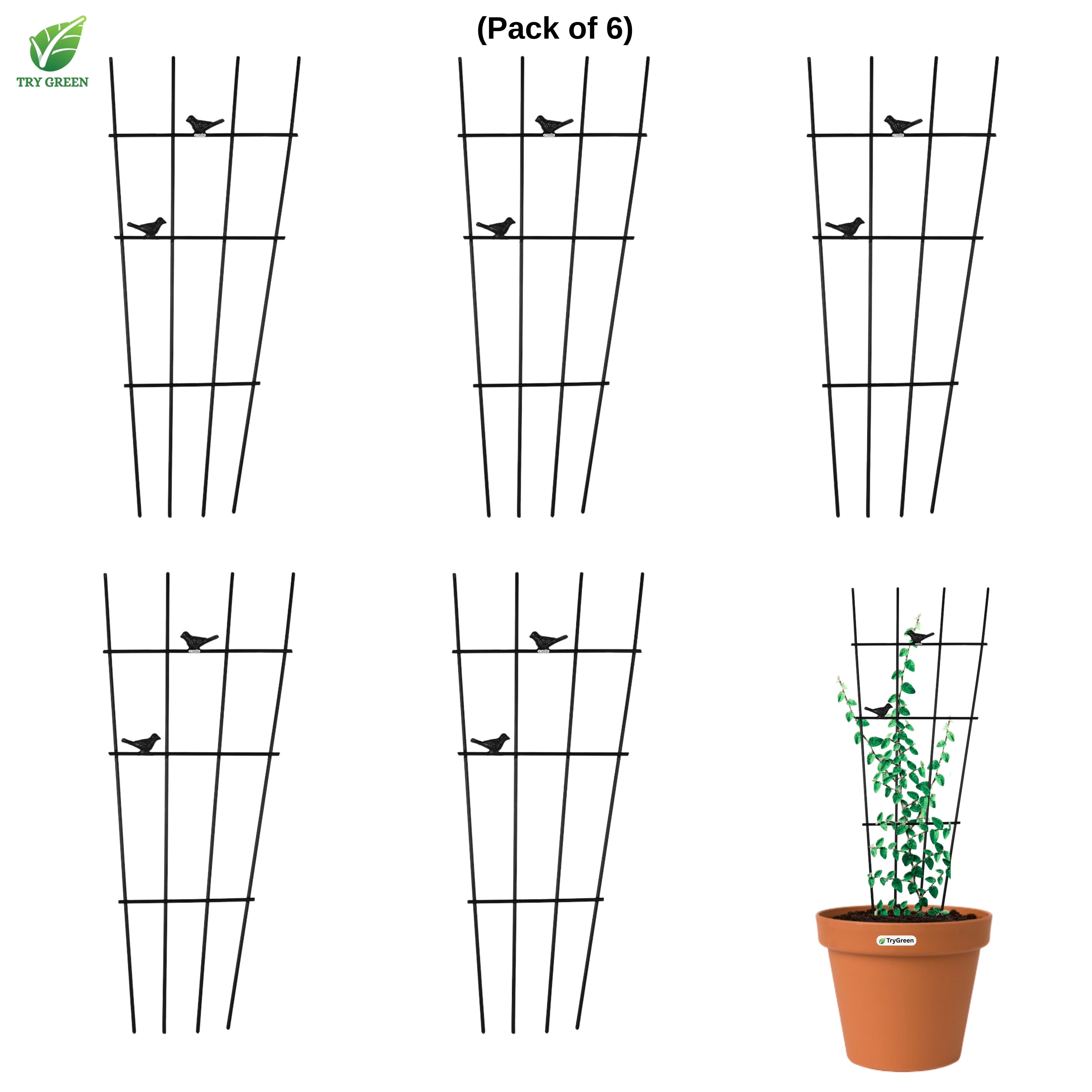 TryGreen- Grill Shape Strong Support Stakes for Garden