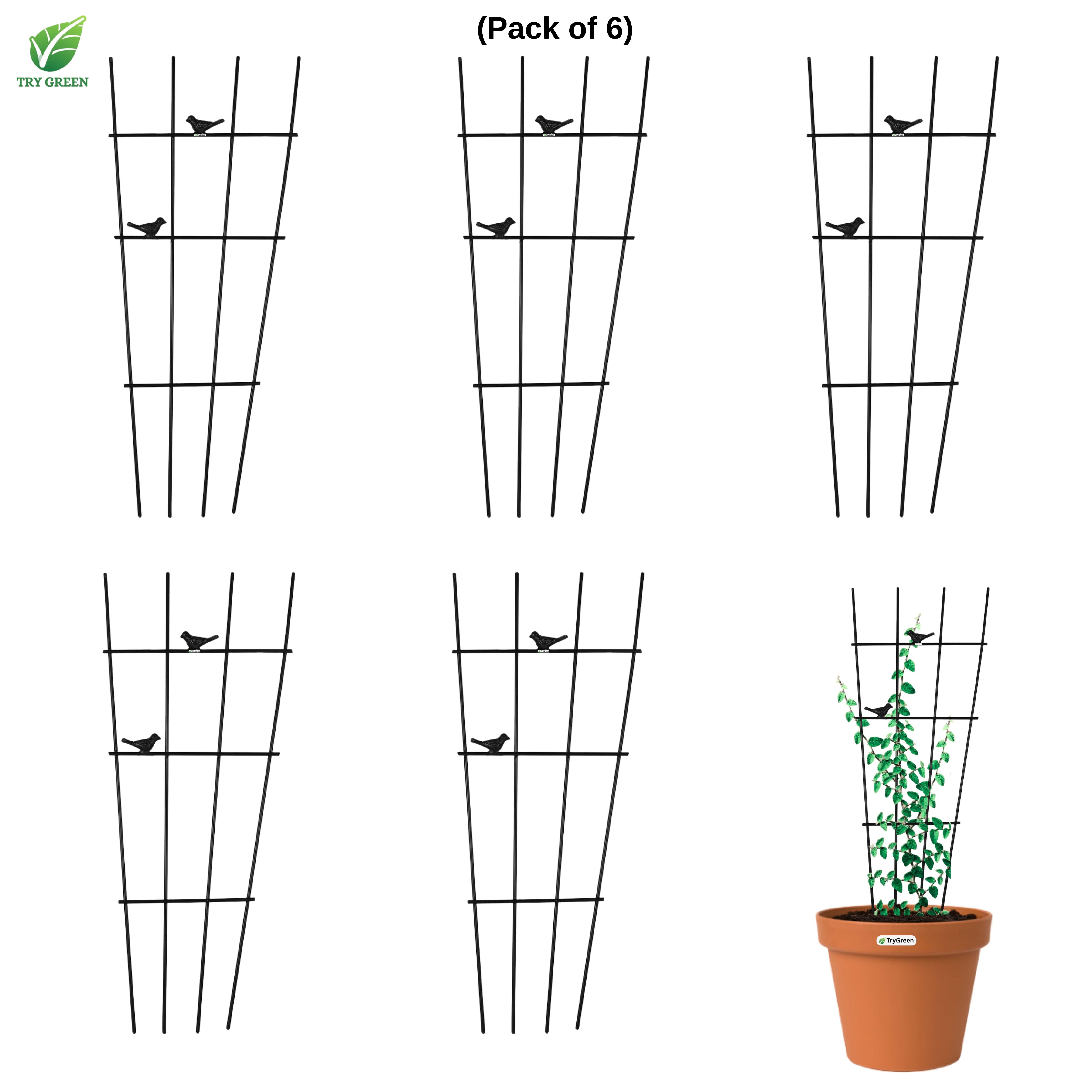 TryGreen- Grill Shape Strong Support Stakes for Garden