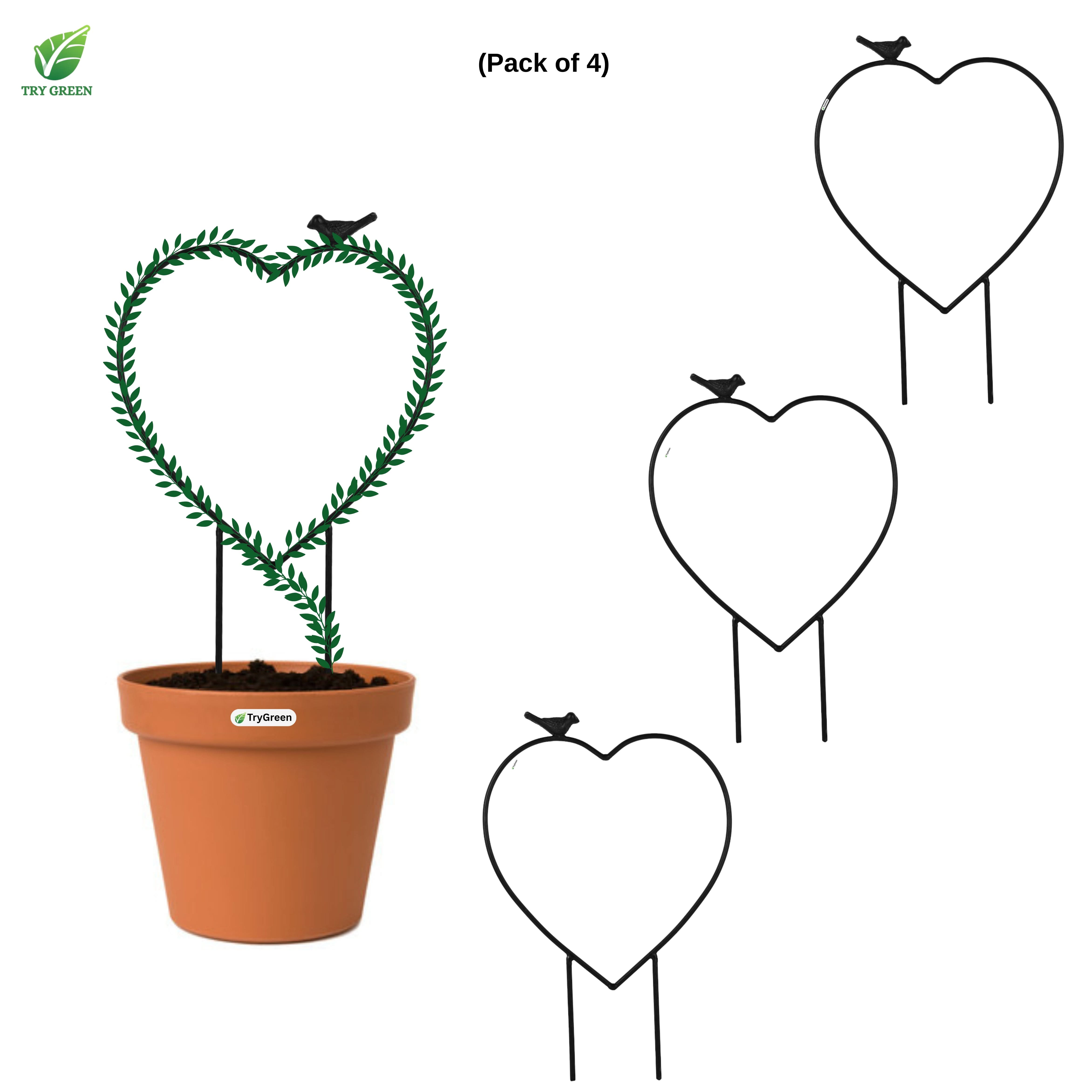 TryGreen- Heart Shape Strong Support Stakes for Garden