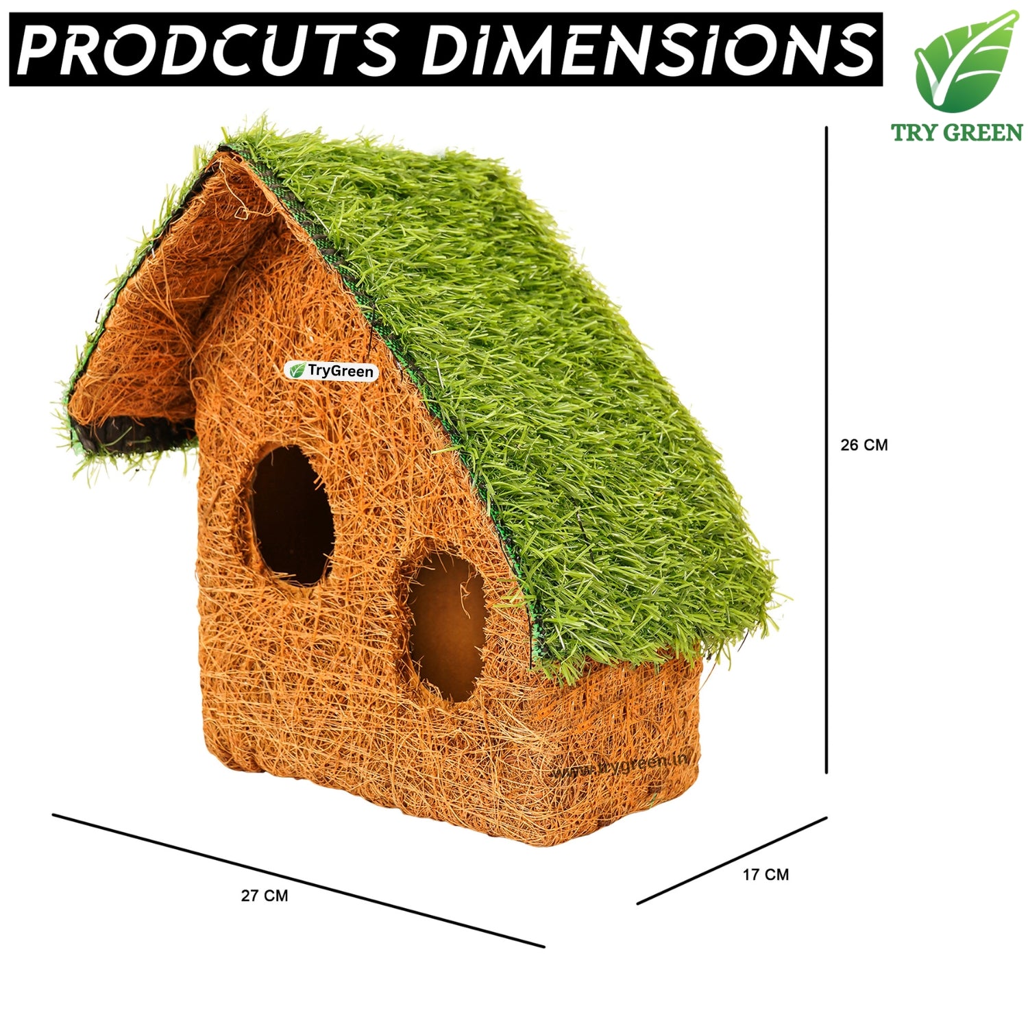TryGreen- Tilt Bird House Eco-Friendly