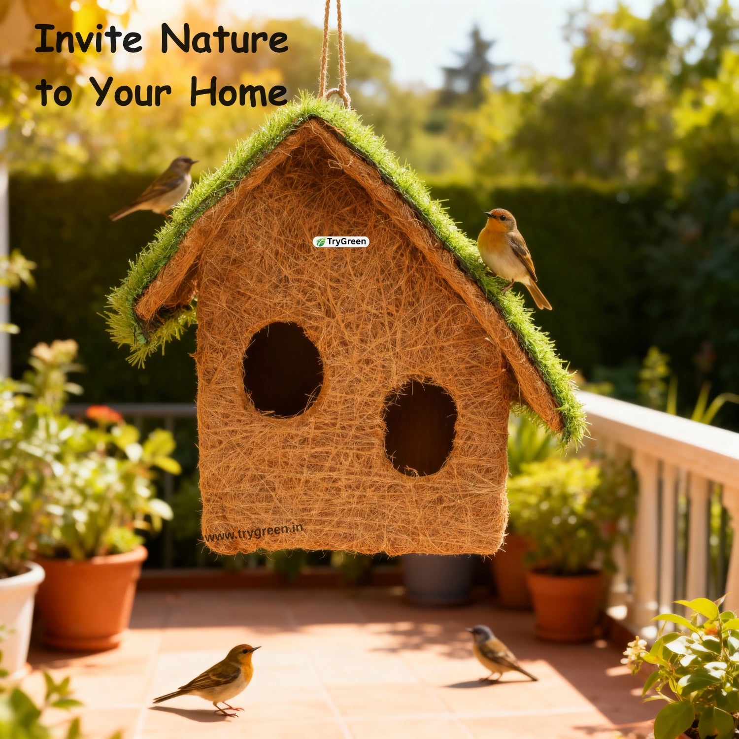 TryGreen- Tilt Bird House Eco-Friendly