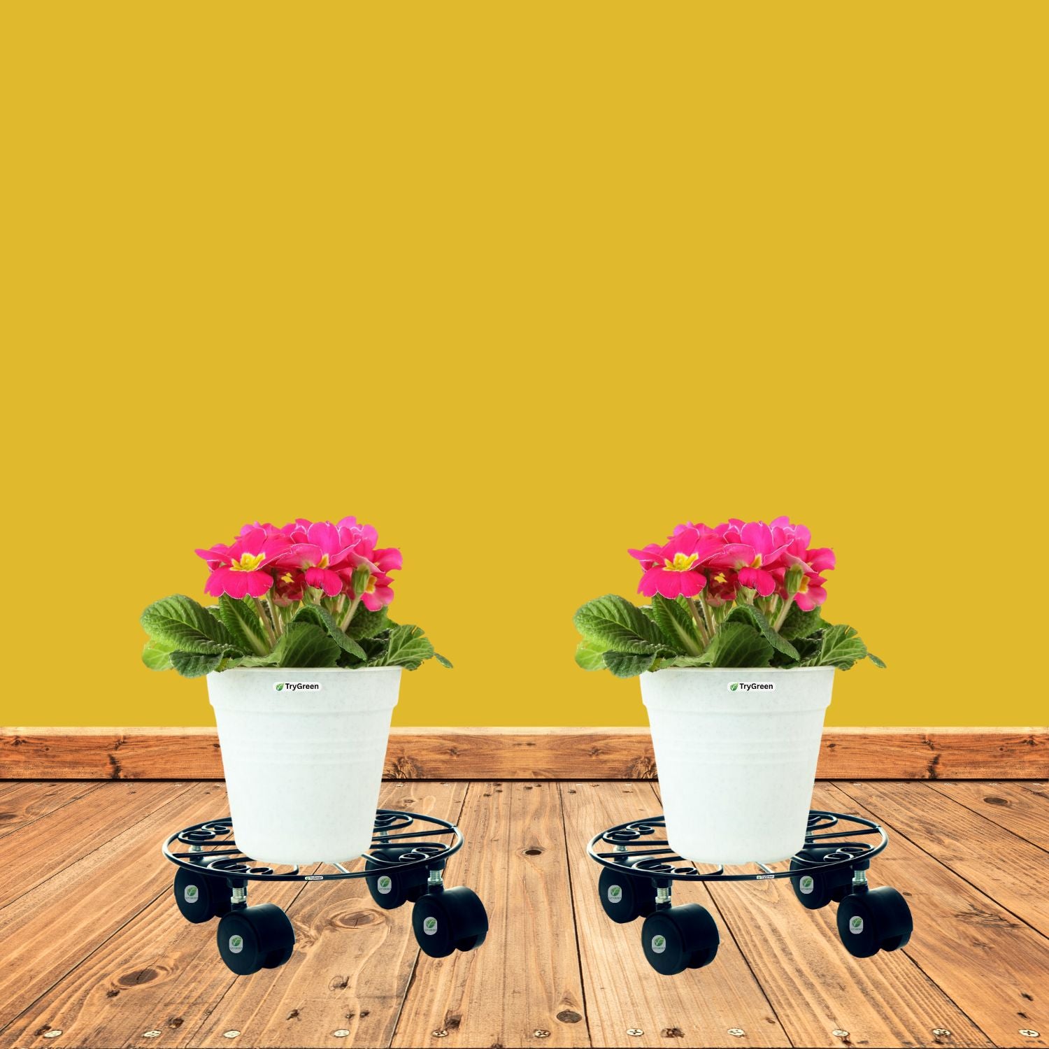 TryGreen Fyra Wheel Rolling Plant Stand for Planters