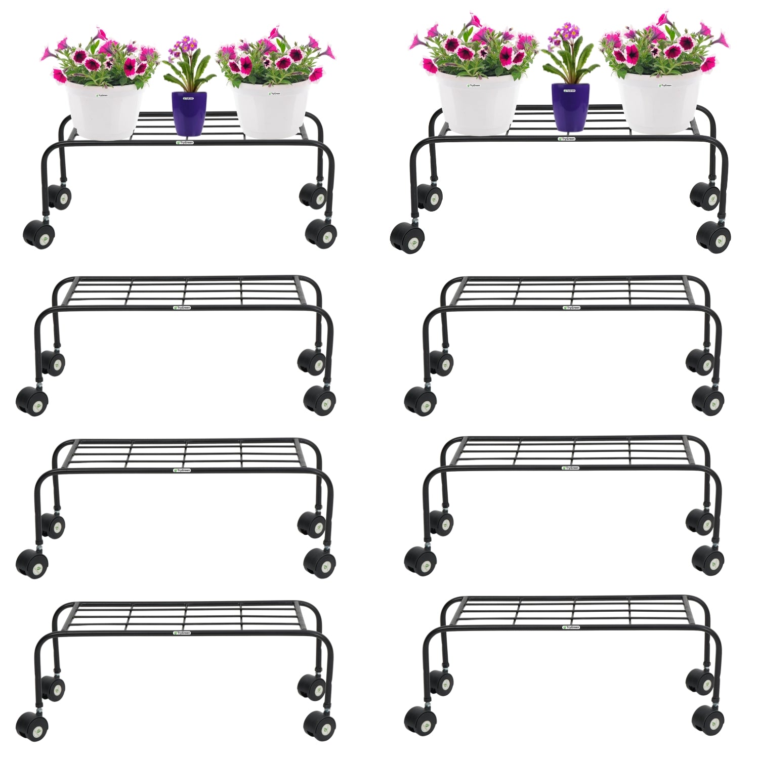 TryGreen Plux Wheel Rolling Plant Stand for Planters