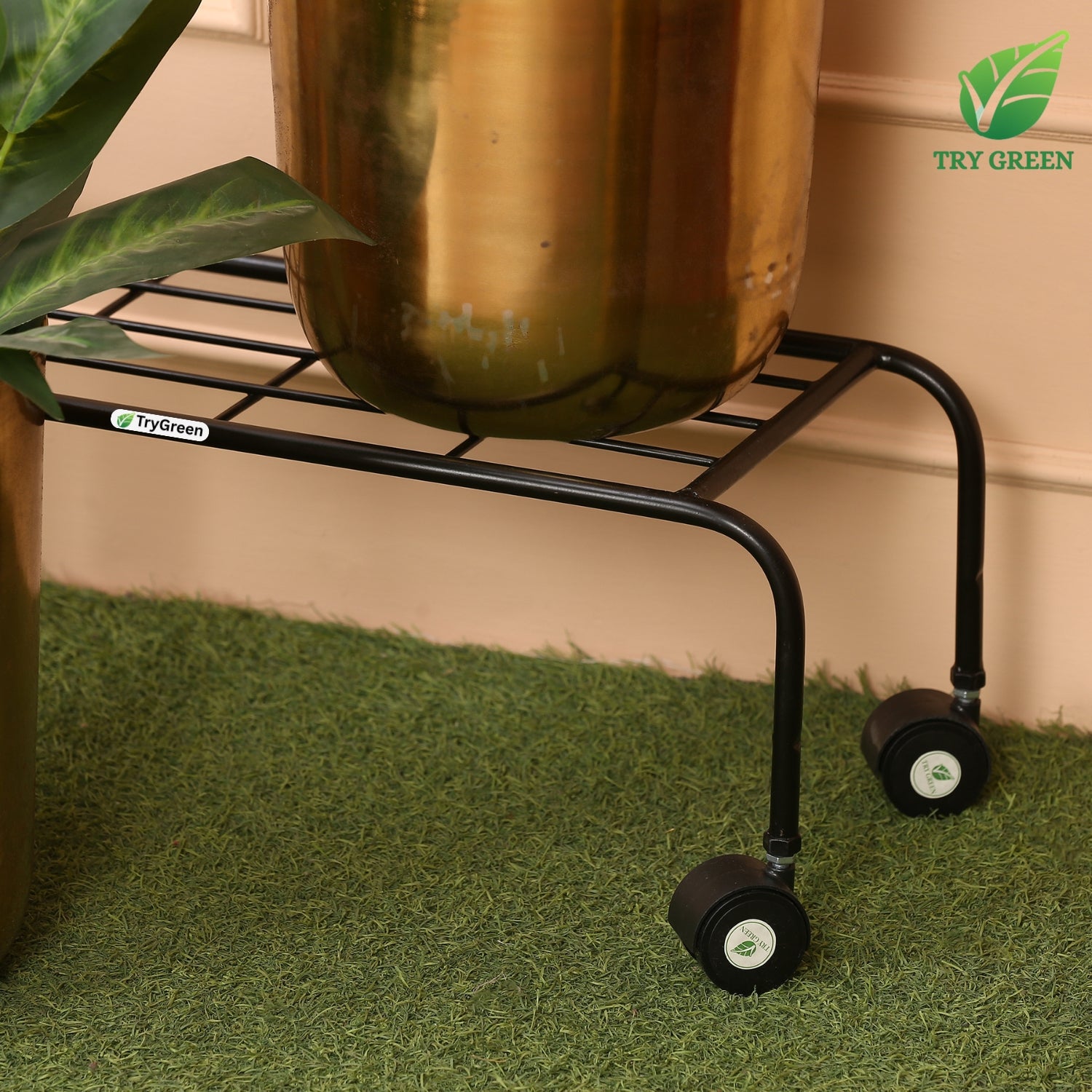 TryGreen Plux Wheel Rolling Plant Stand for Planters