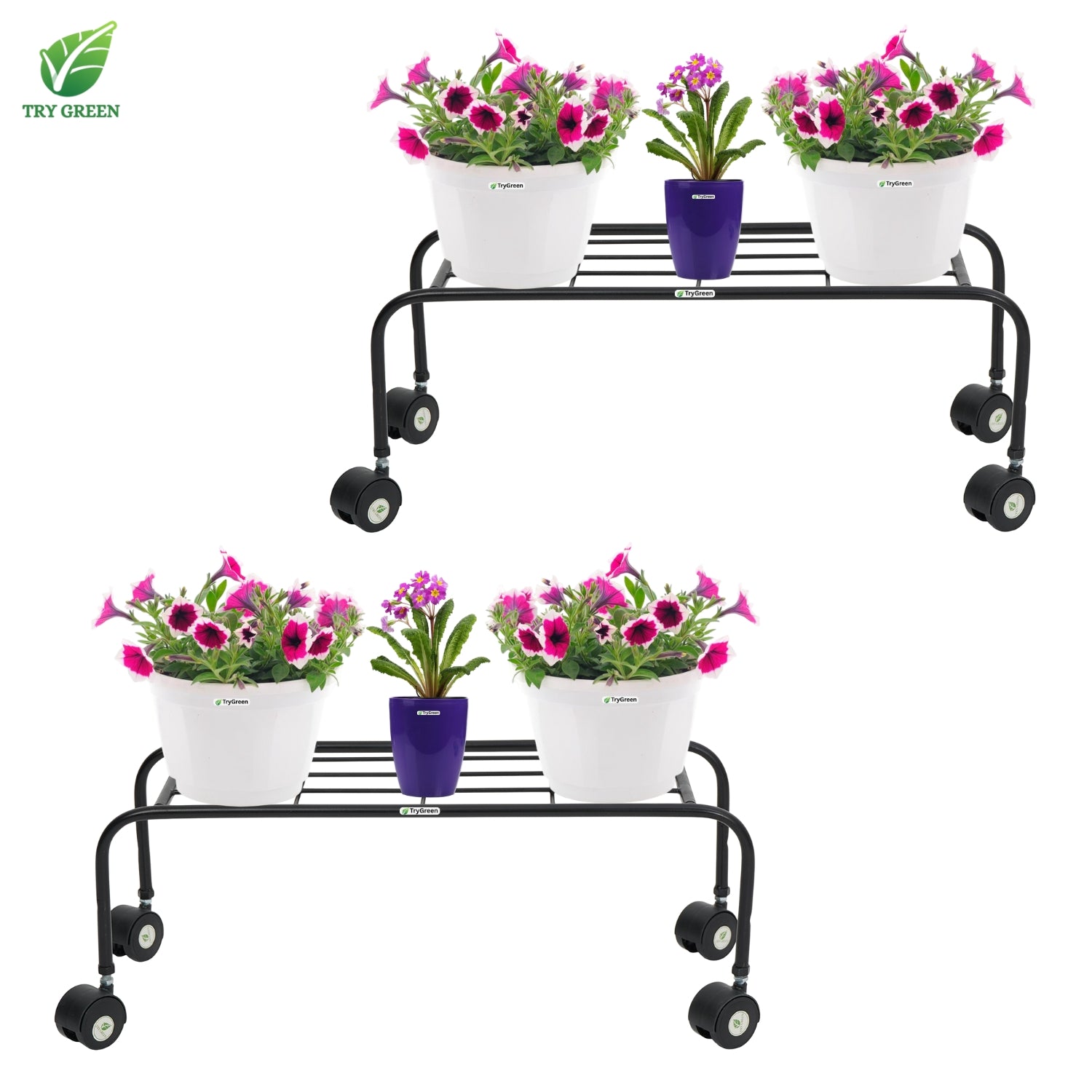TryGreen Plux Wheel Rolling Plant Stand for Planters