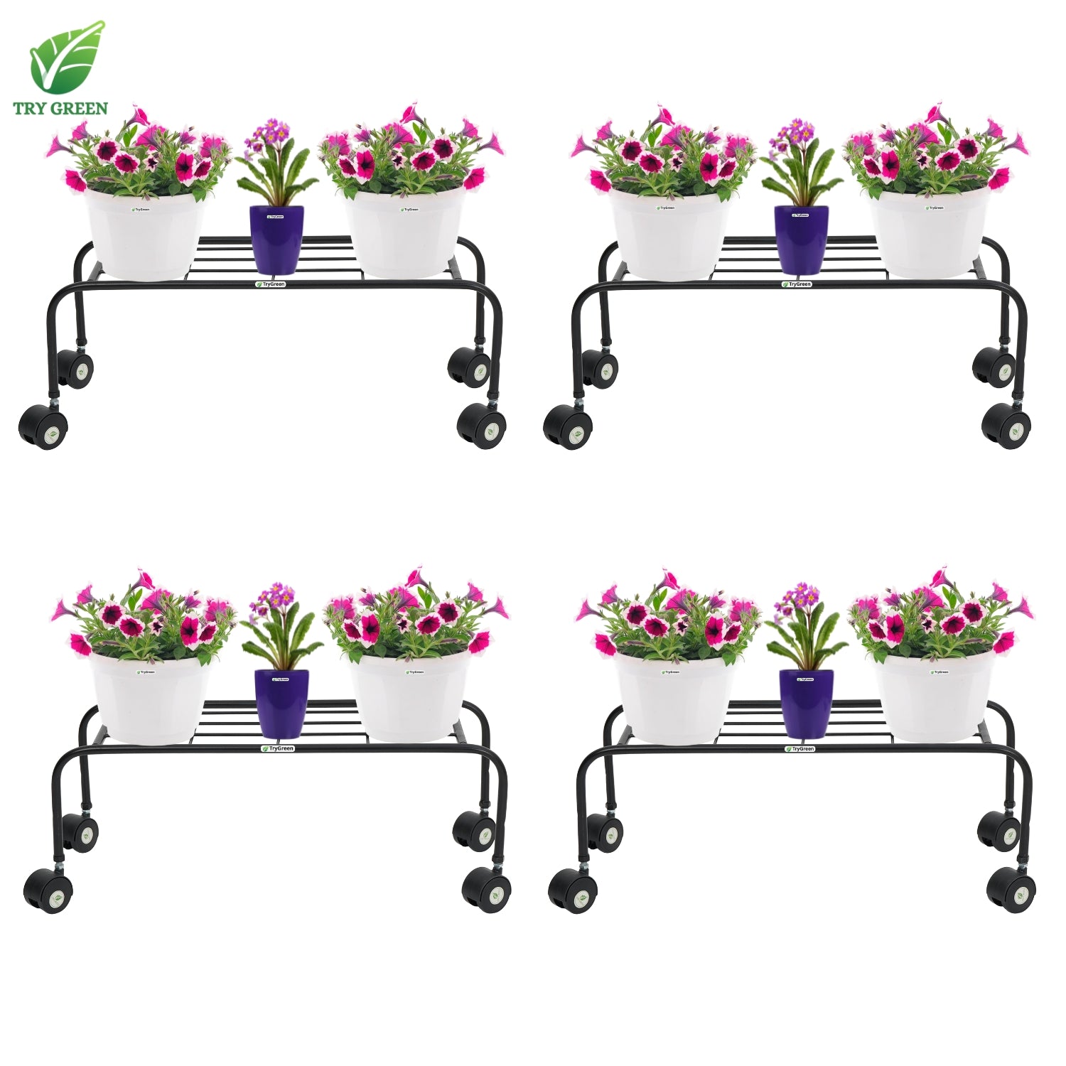 TryGreen Plux Wheel Rolling Plant Stand for Planters