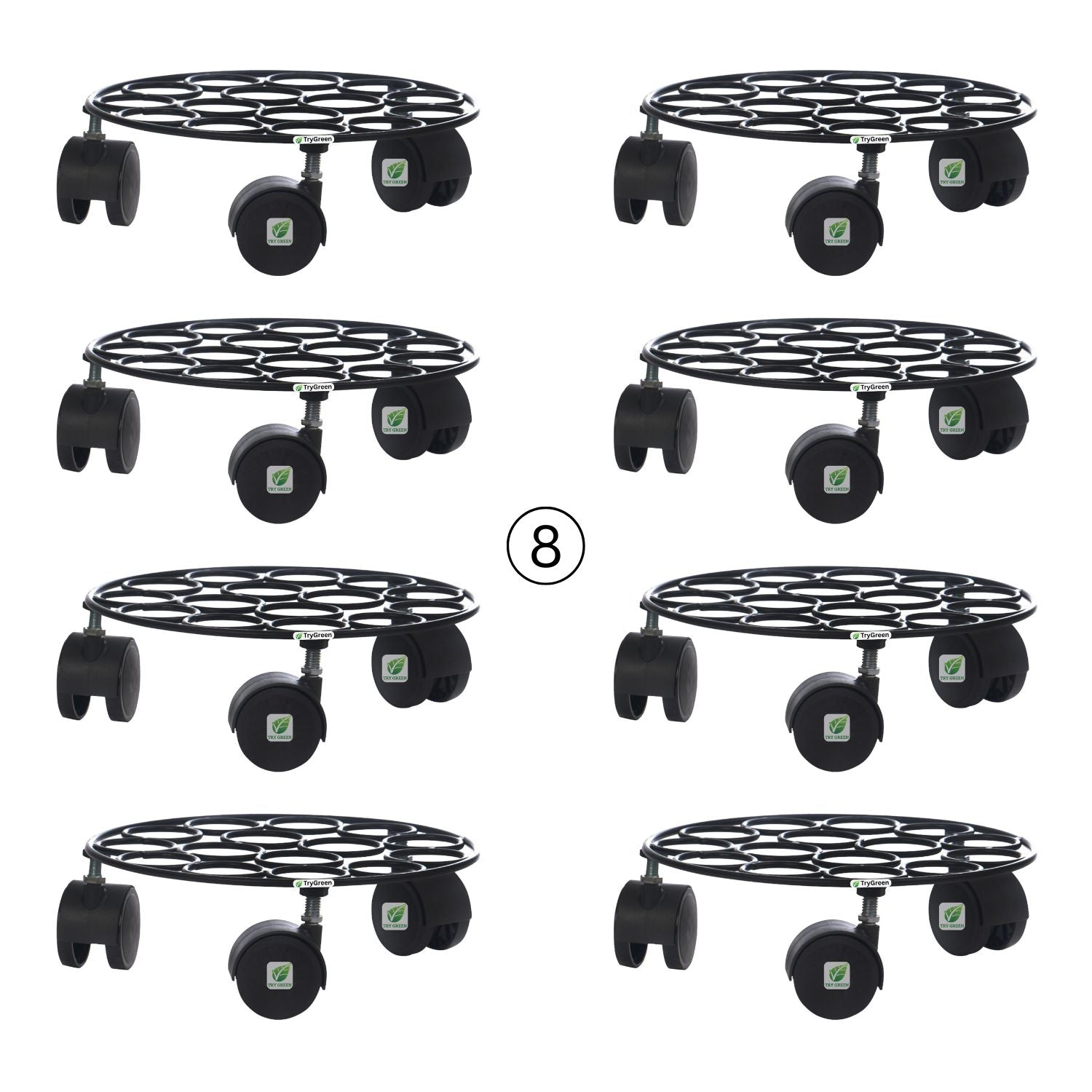TryGreen Rings Wheel Rolling Plant Stand for Planters