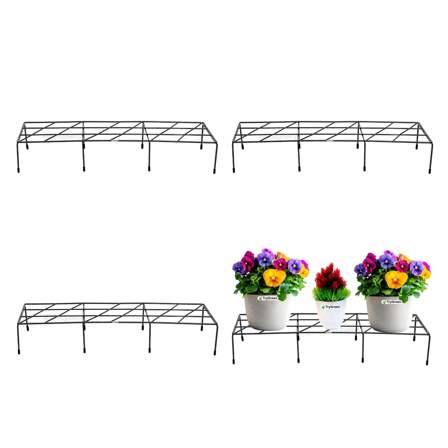 TryGreen Triple# Pot Stands for Indoor and Outdoor