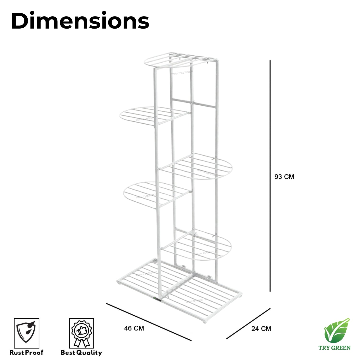 TryGreen Rex 7-Tier Plant Rack Stand (White)